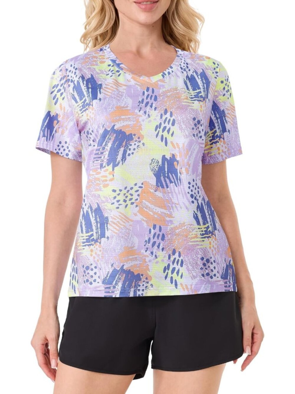Stylish Women's V-Neck Workout Tops | Short Sleeve Athletic Gym Tees